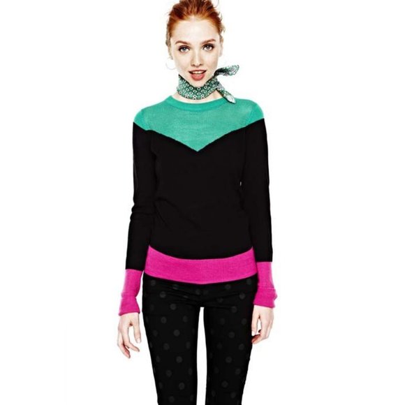 I Heart <3 Ronson Colorblock Mesh Knit Light Sweater - Picture 2 of 11